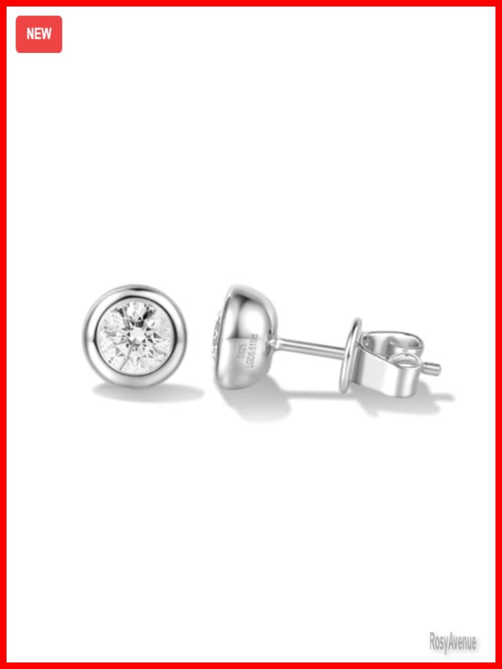 Lab-Grown Diamond Stud Earrings Bezel-Set Sterling Silver 1 Ct. Tw.